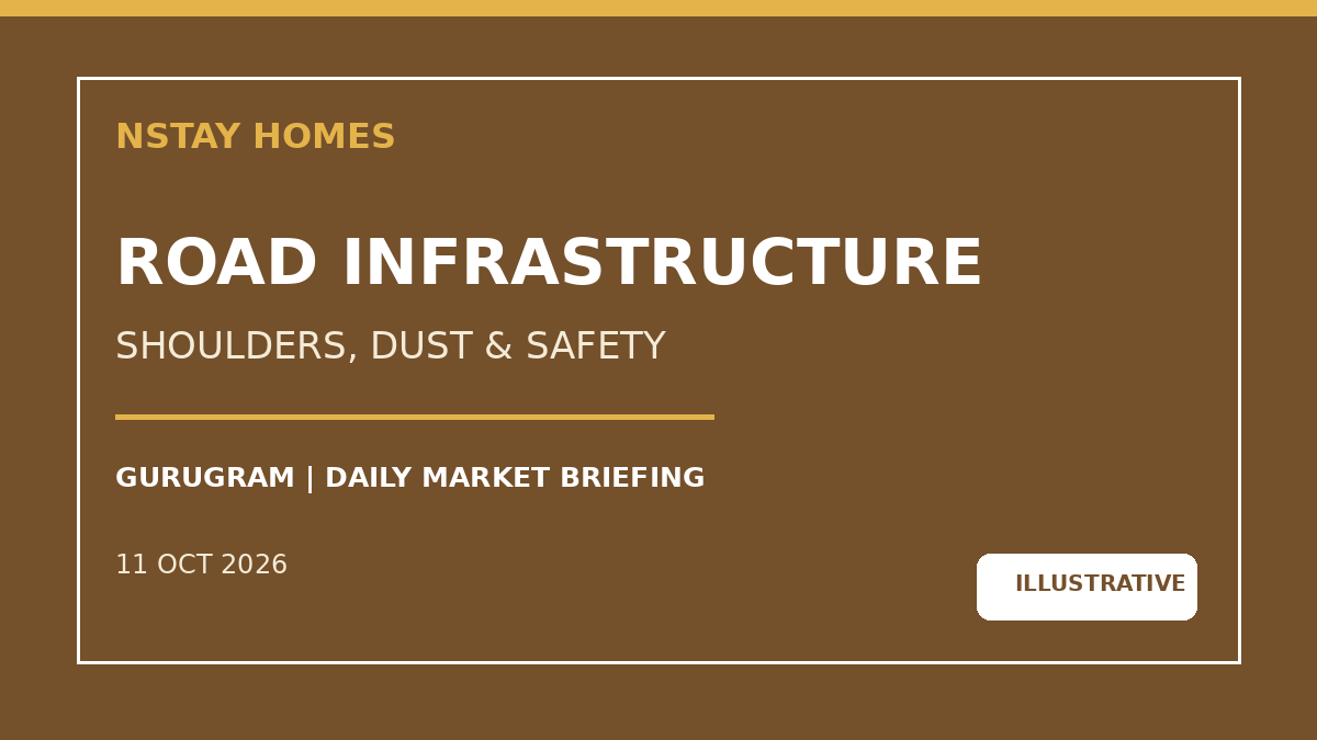 Gurugram arterial road shoulders और safety का सांकेतिक NStay Homes ग्राफिक